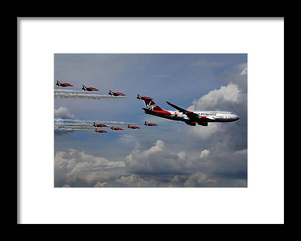 Red Arrows Framed Print featuring the photograph Red Arrows and Lady Penelope by Mark Rogan