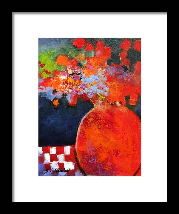 Stylized Framed Print featuring the painting Red at Night by Donna Randall