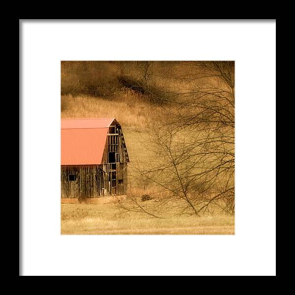 Barns Framed Print featuring the photograph Red Barn of Virginia by Teresa Tilley