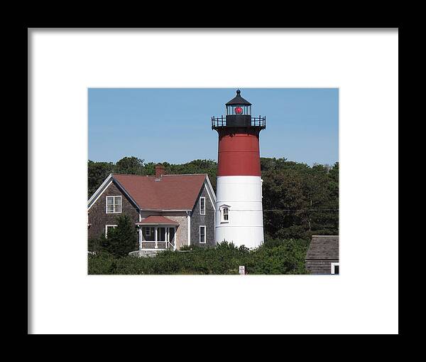 Lighthouse Framed Print featuring the photograph Red Beacon on Nauset Light by Barbara McDevitt