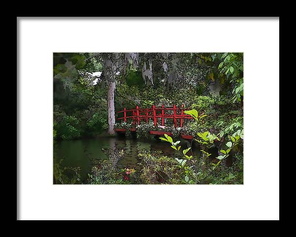 Swamp Framed Print featuring the photograph Red Bridge by Mary Underwood