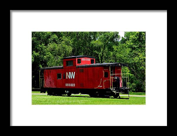 Train Framed Print featuring the photograph Red Caboose by Cathy Shiflett