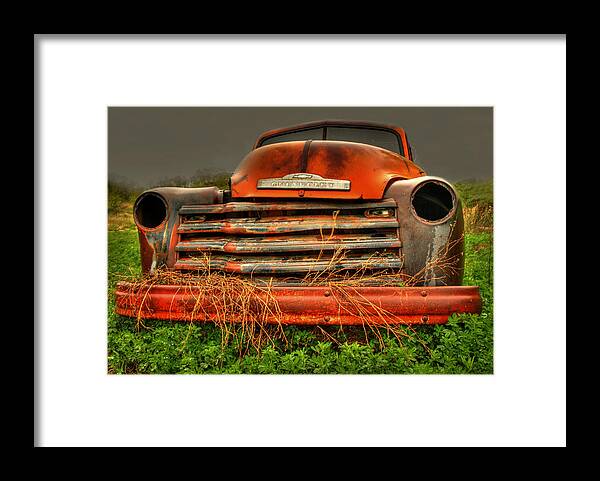 Old Chevrolet Truck Framed Print featuring the photograph Red Chevy by Thomas Young