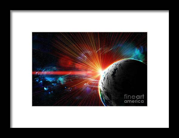 Red Earth Framed Print featuring the photograph Red earth the blue planet by Boon Mee