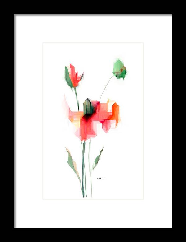 Passion Framed Print featuring the digital art Red Flowers by Rafael Salazar