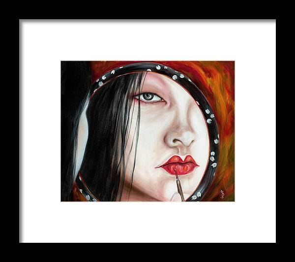Japanese Woman Framed Print featuring the painting Red by Hiroko Sakai