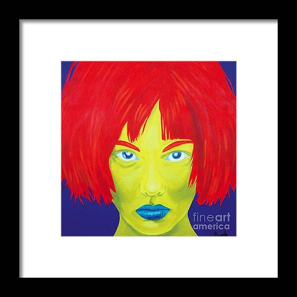 Red Framed Print featuring the painting RED by Holly Picano