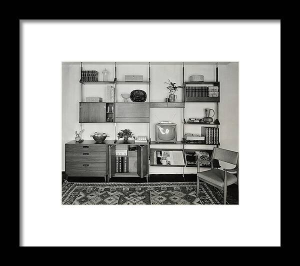 Red Lion Framed Print featuring the photograph Red Lion Shelving Unit by Pedro E. Guerrero