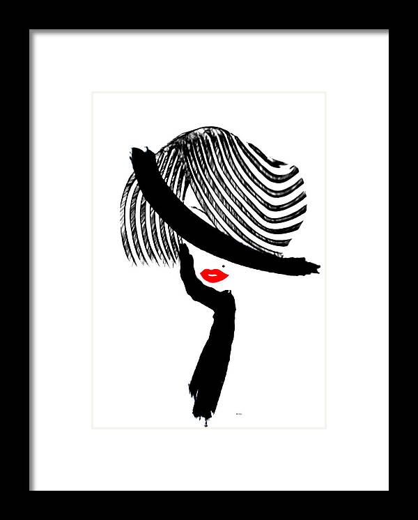 Art Framed Print featuring the painting Red Lips by Rafael Salazar