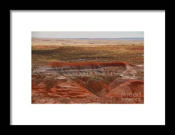  Painted Desert National Park Framed Print featuring the photograph Red Petrified Dunes - Painted Desert by Christiane Schulze Art And Photography