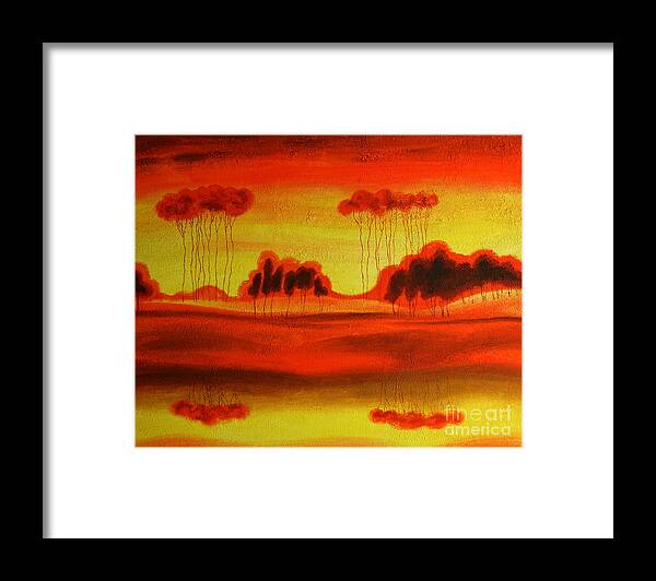 Love Paintings Paintings Framed Print featuring the painting Red Planet by Leon Zernitsky