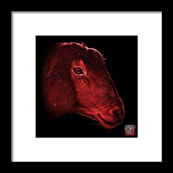 Sheep Framed Print featuring the digital art Red Polled Dorset Sheep - 1643 F by James Ahn