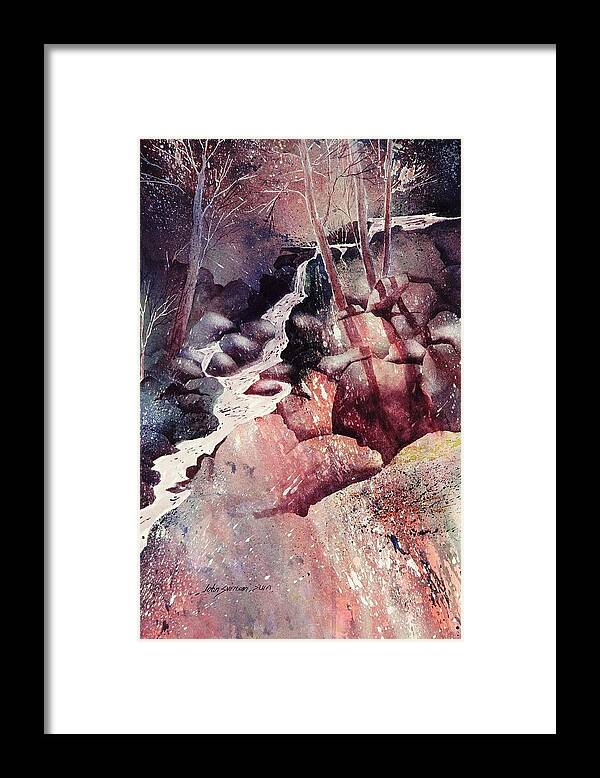  Framed Print featuring the painting Red Ravine by John Svenson