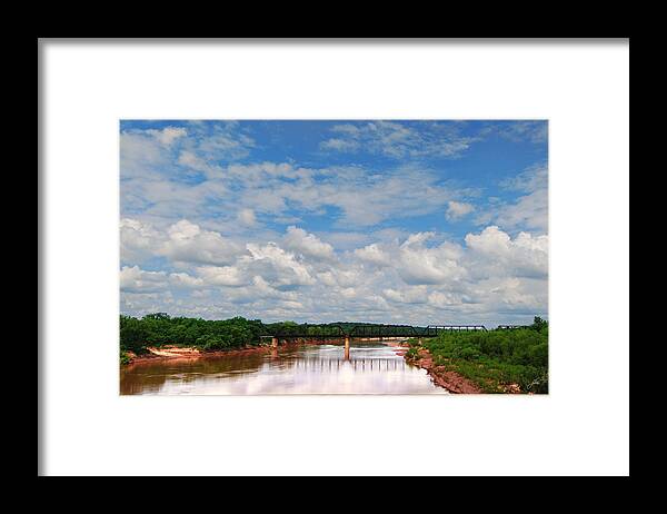 Best Framed Print featuring the photograph Red River Railroad Bridge by Paulette B Wright