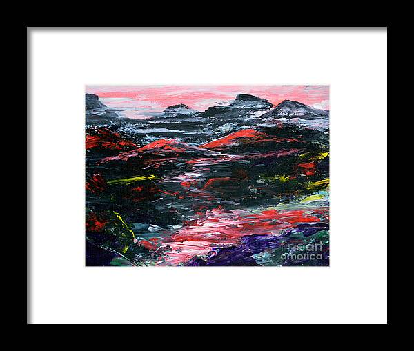 Abstract Framed Print featuring the painting Red River Valley by Alys Caviness-Gober