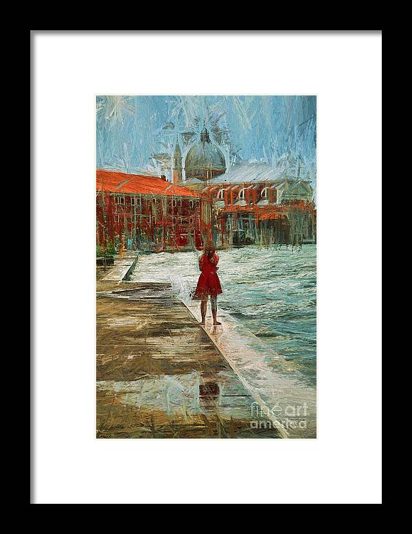 Digital Framed Print featuring the photograph Red Robe at Redentore by Jack Torcello
