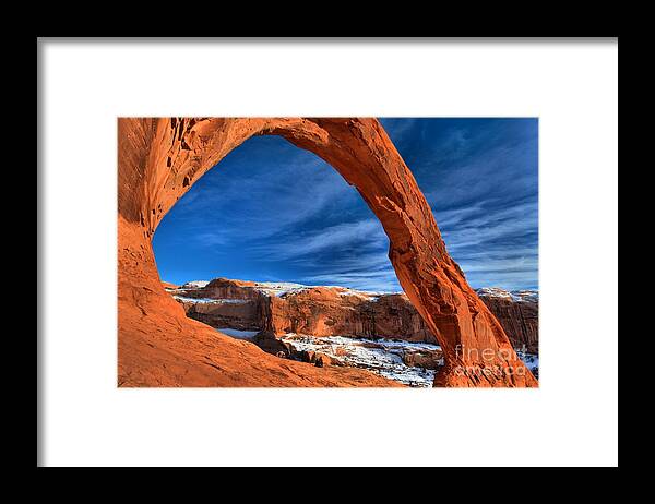 Coronoa Arch Framed Print featuring the photograph Red Rock Corona by Adam Jewell
