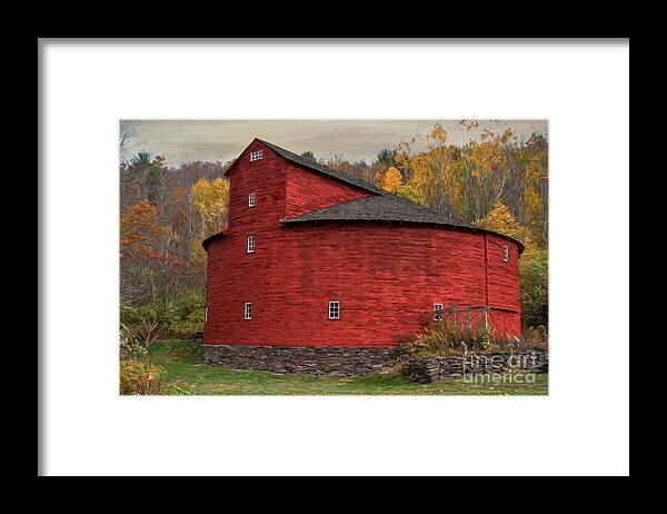 Barn Framed Print featuring the photograph Red Round Barn by Deborah Benoit