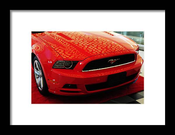 Ford Mustang Framed Print featuring the photograph Red Savage Beauty. 7 Ford Mustang by Jenny Rainbow
