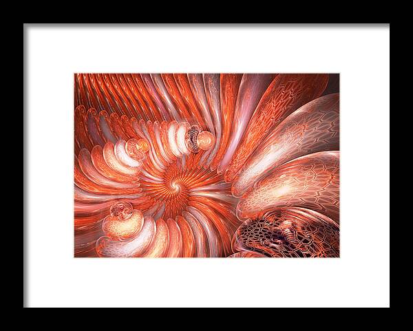 Downer Framed Print featuring the digital art Red spiral by Martin Capek