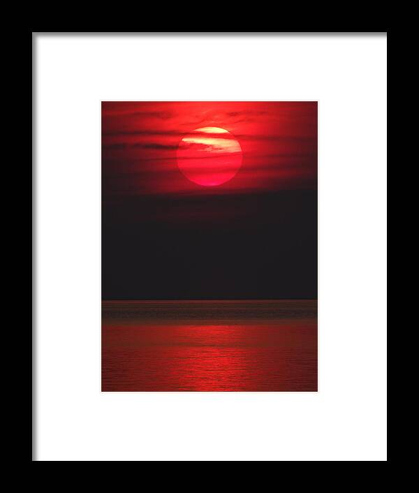 Red Sky Framed Print featuring the photograph Red Sunset by David T Wilkinson