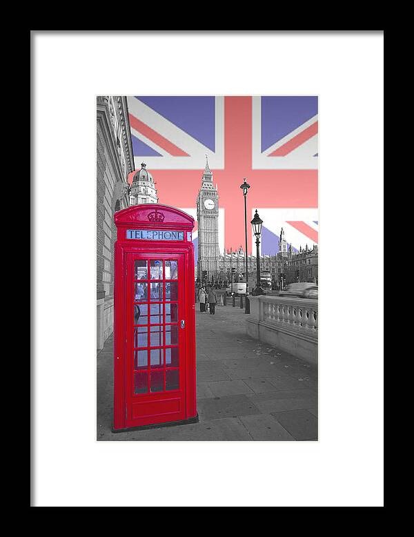 Red Telephone Box Framed Print featuring the photograph Red Telephone Big Ben by David French