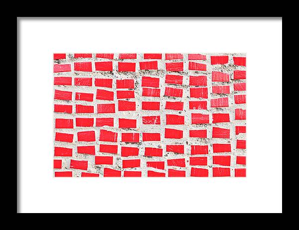Background Framed Print featuring the photograph Red tiles by Tom Gowanlock