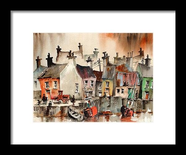 Val Byrne Framed Print featuring the painting Dingle Harbour, Kerry #4 by Val Byrne