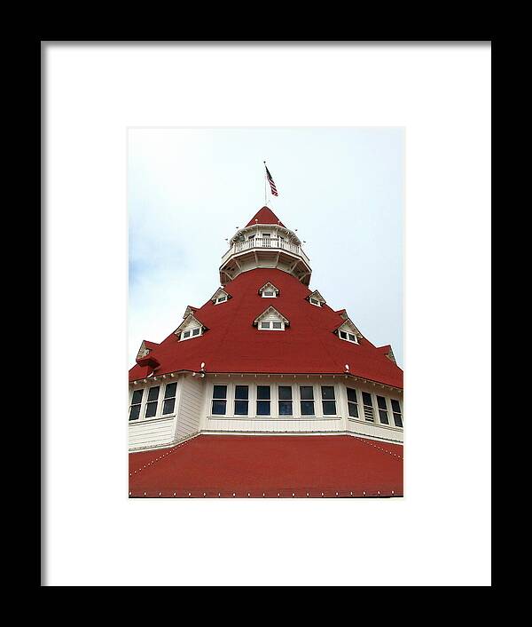 Turret Framed Print featuring the photograph Red Turret - Hotel del Coronado by Connie Fox