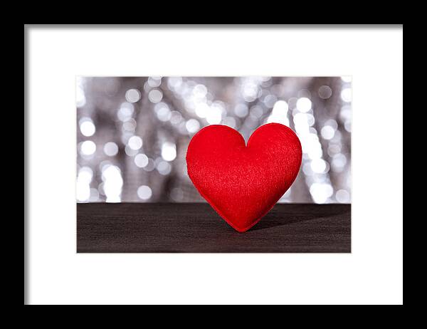 Love Framed Print featuring the photograph Red Valentines Heart by U Schade