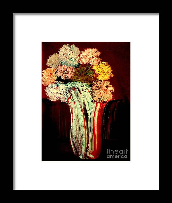 Still Life Framed Print featuring the painting Red Vase 7 by Bill OConnor