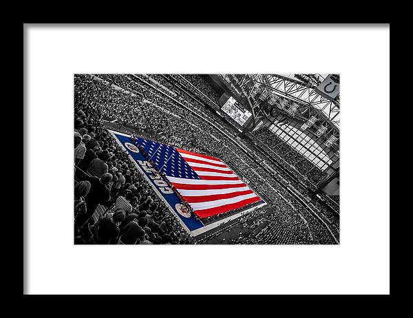 American Flag Framed Print featuring the photograph Red White and Blue by Ron Pate