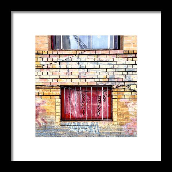Painted Brick Framed Print featuring the photograph Red Window by Julie Gebhardt