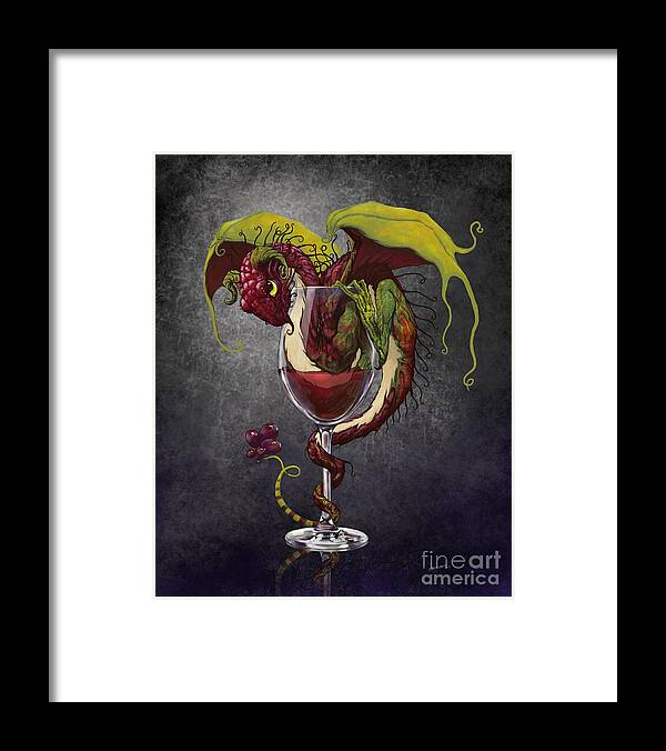 Dragon Framed Print featuring the digital art Red Wine Dragon by Stanley Morrison