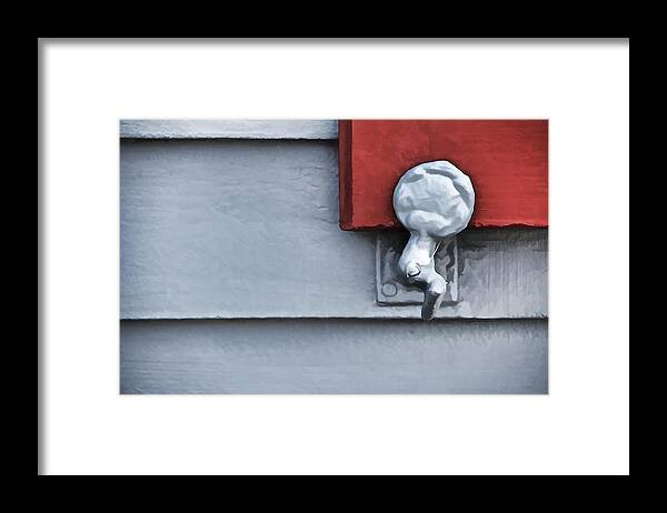 Architecture Framed Print featuring the photograph Red Wood Window Shutter III by David Letts