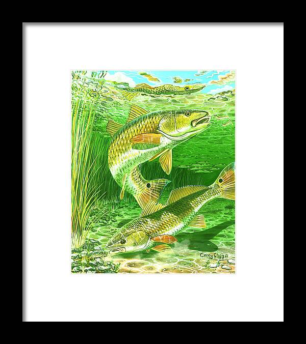 Redfish Framed Print featuring the painting Redfish Haven In0018 by Carey Chen