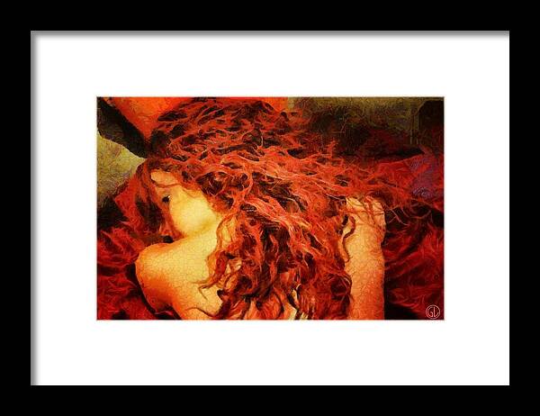 Woman Framed Print featuring the digital art Redhead by Gun Legler