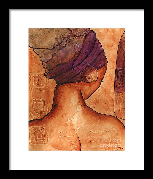 Woman Framed Print featuring the painting Reflection by Alga Washington