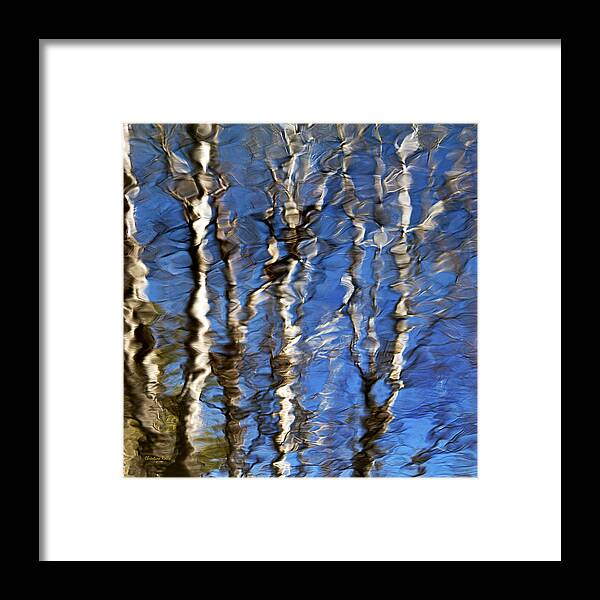 Water Reflection Framed Print featuring the photograph Water Reflection Aspen Trees by Christina Rollo