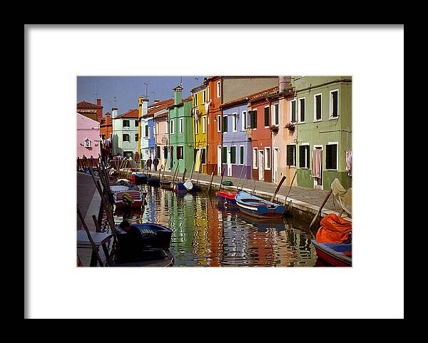 Burano Framed Print featuring the photograph Reflections of Burano by Jenny Setchell