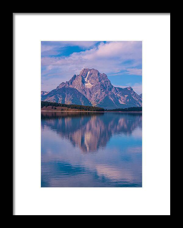 Brenda Jacobs Photography & Fine Art Framed Print featuring the photograph Reflections of Mount Moran by Brenda Jacobs