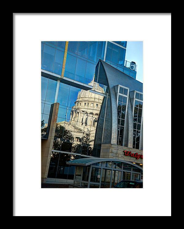 Madison Framed Print featuring the photograph Reflections Of The Capitol by Janice Adomeit