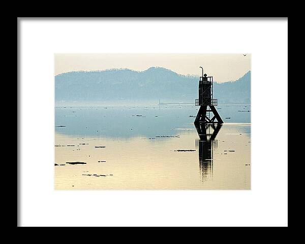 Hudson Framed Print featuring the photograph Reflections on the Hudson River by Judy Salcedo