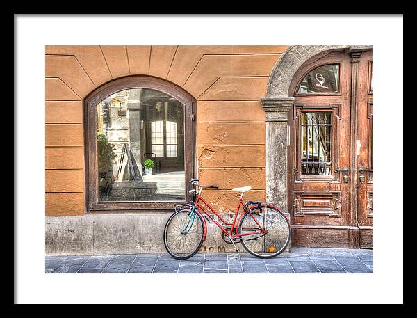 Bicycles Framed Print featuring the photograph Reflections by Uri Baruch