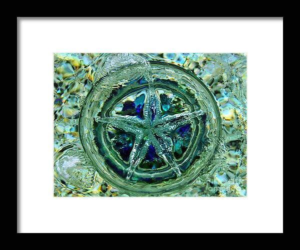Refraction Of Light Framed Print featuring the photograph Refraction Blue Landscape by Josephine Cohn