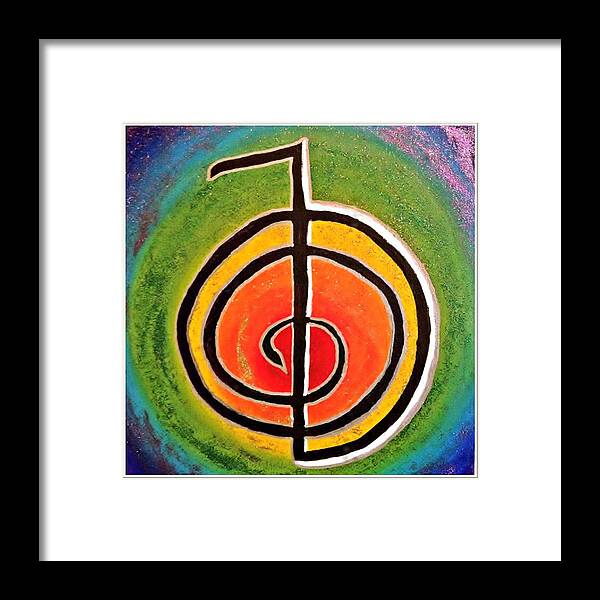 Reiki Framed Print featuring the painting Reiki Power by Lora Mercado