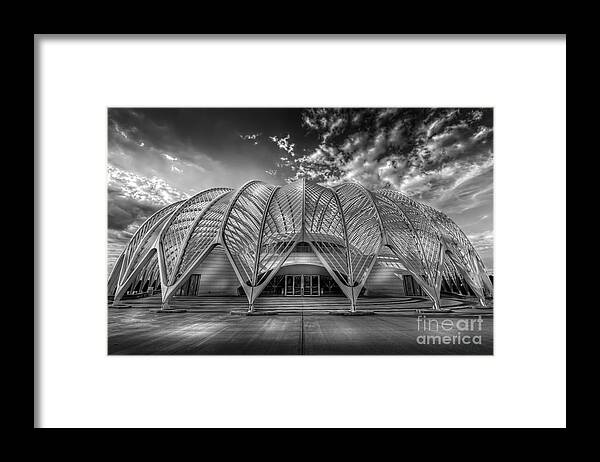 Florida Polytechnic University Framed Print featuring the photograph Reinforced Technology - BW by Marvin Spates