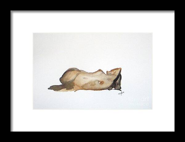 Relaxing Framed Print featuring the painting Relaxing by Vesna Antic