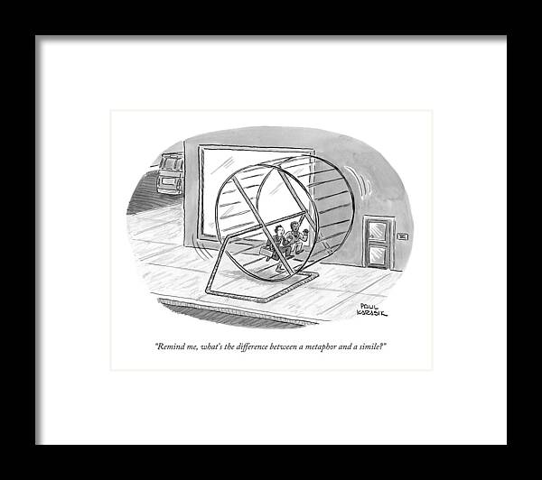 Literary Terminology Framed Print featuring the drawing Remind Me, What's The Difference by Paul Karasik