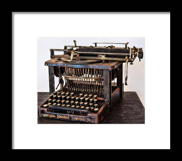 Typewriter Framed Print featuring the photograph Remington Typewriter by David and Carol Kelly